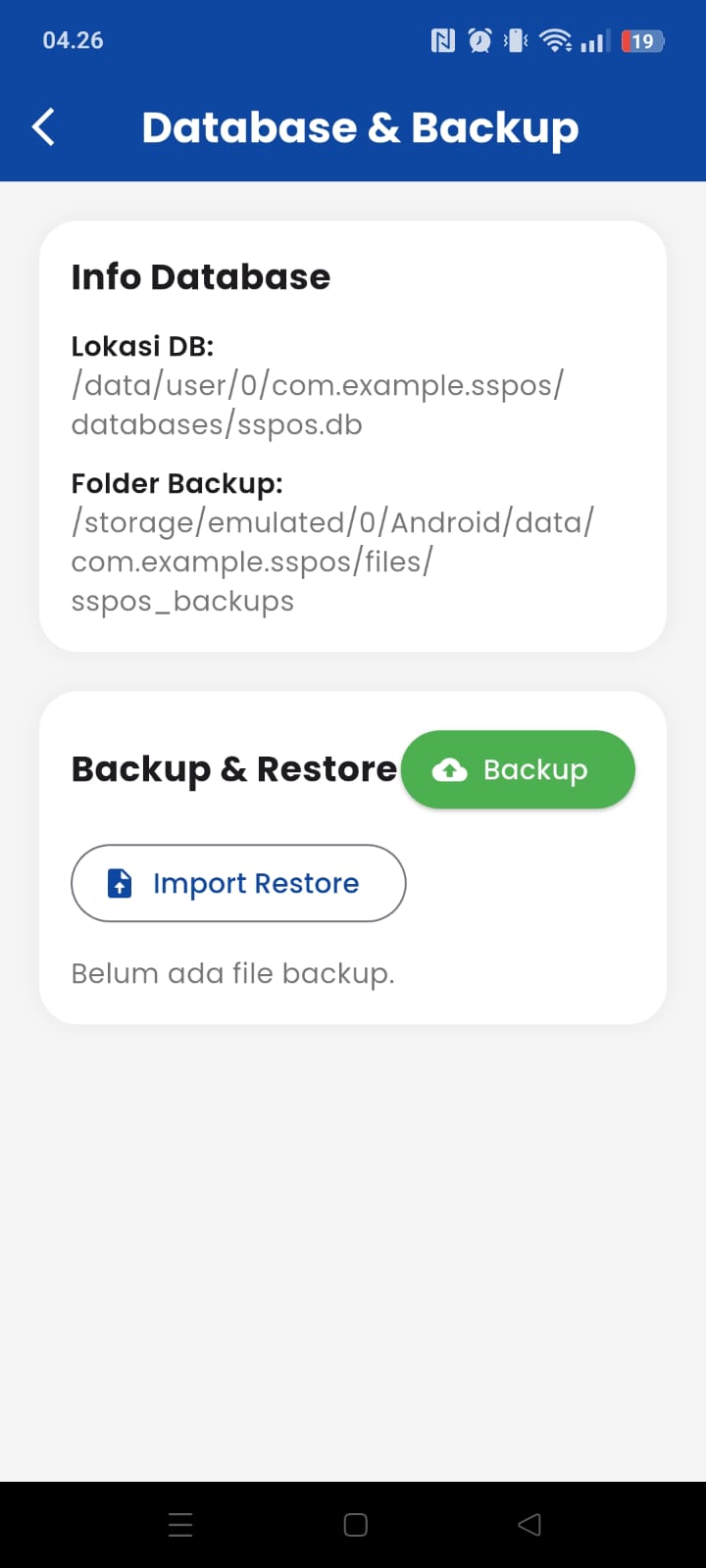 Backup Restore SSPOS